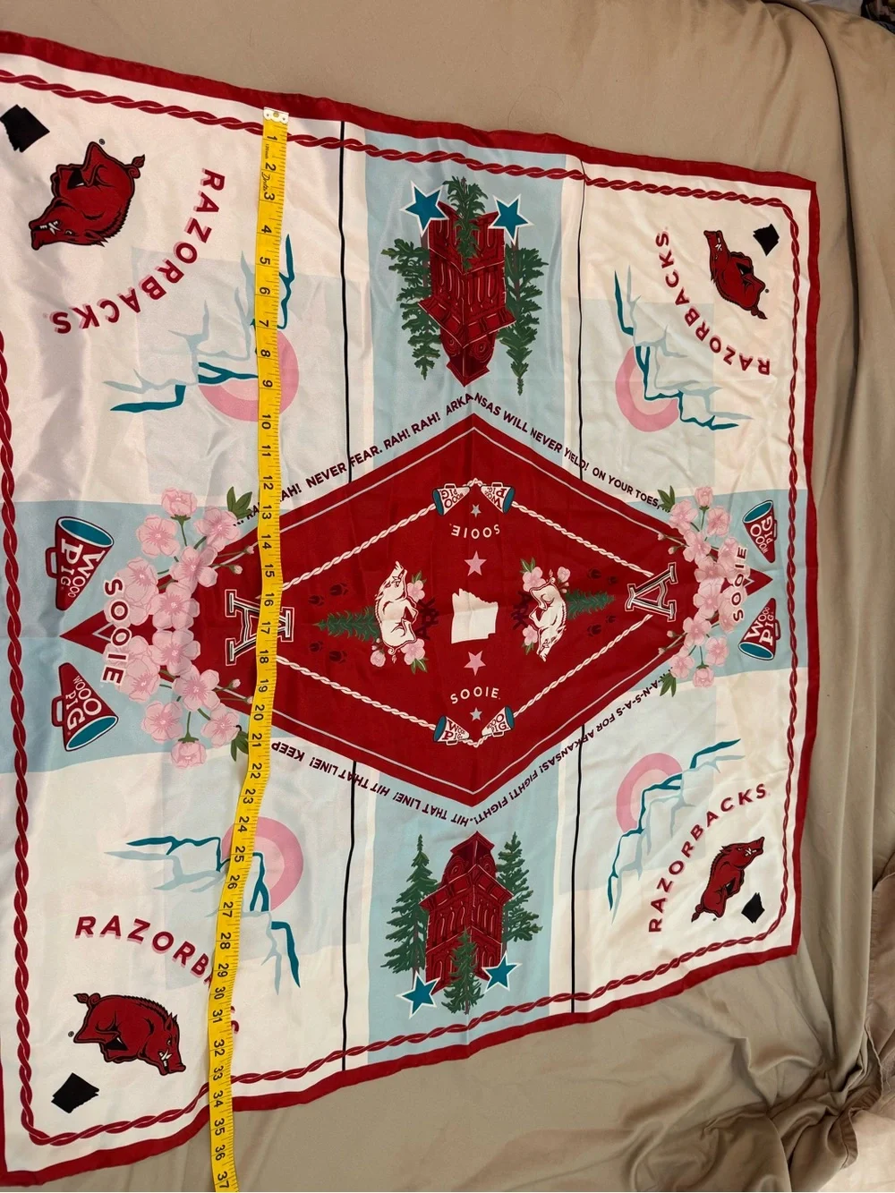 Saturday Silks  Razorbacks Red & White Team Scarf